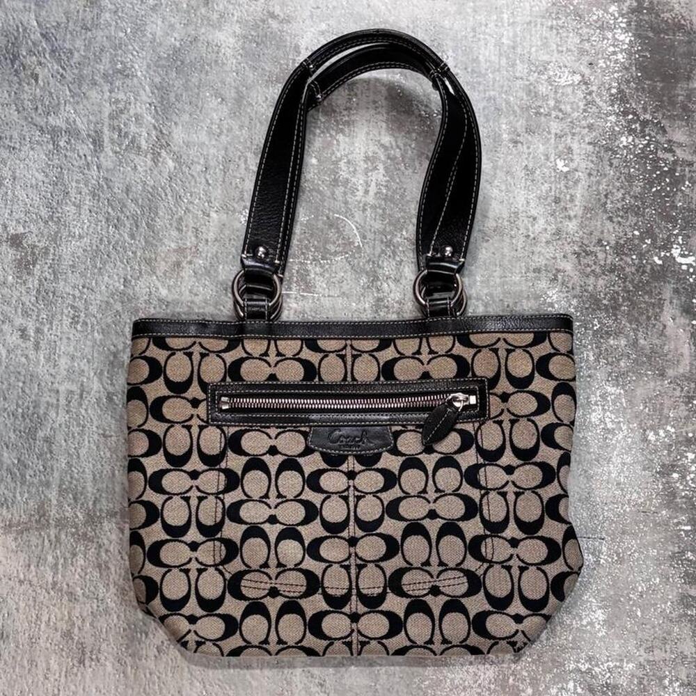 Vintage Y2K Coach Canvas Penelope Bag! Tan & Black